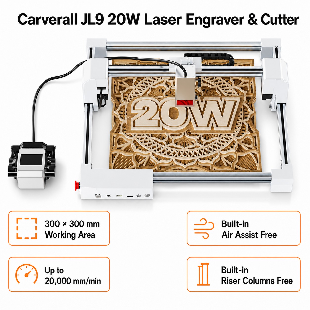 Industrial Laser Applications - Carverall JL9 20W Graveur et Découpeur
