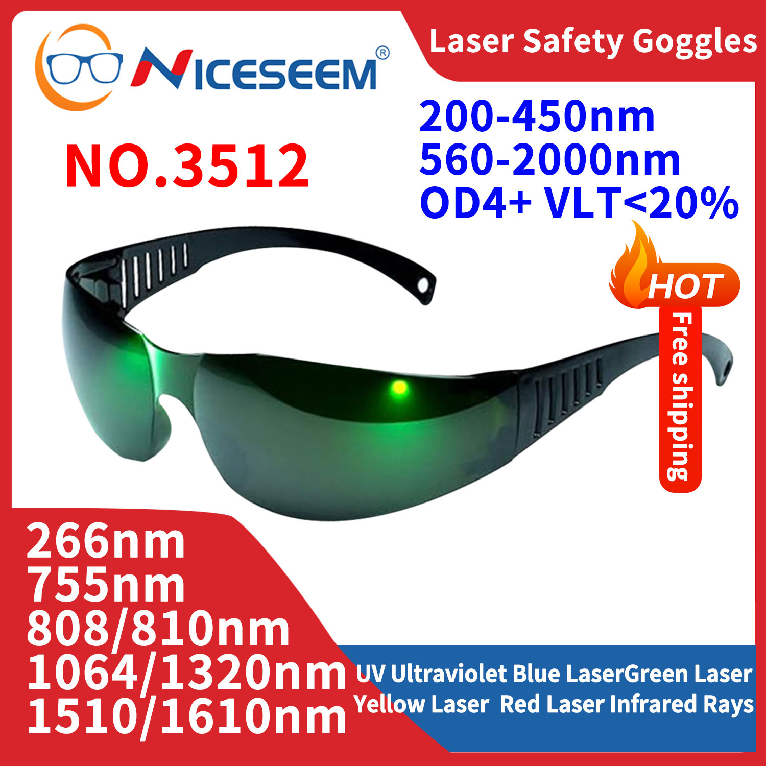 Industrial Laser Glasses - Lunettes en plomb lunettes de protection